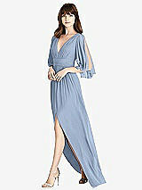 Front View Thumbnail - Cloudy Split Sleeve Backless Chiffon Maxi Dress