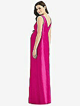 Rear View Thumbnail - Think Pink Sleeveless Satin Twill Maternity Dress