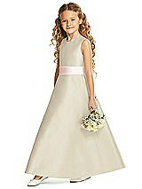 Front View Thumbnail - Champagne & Blush Flower Girl Dress FL4062