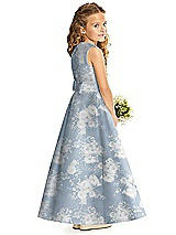 Rear View Thumbnail - Porcelain Blue Seraphina Floral Flower Girl Dress FL4062FP