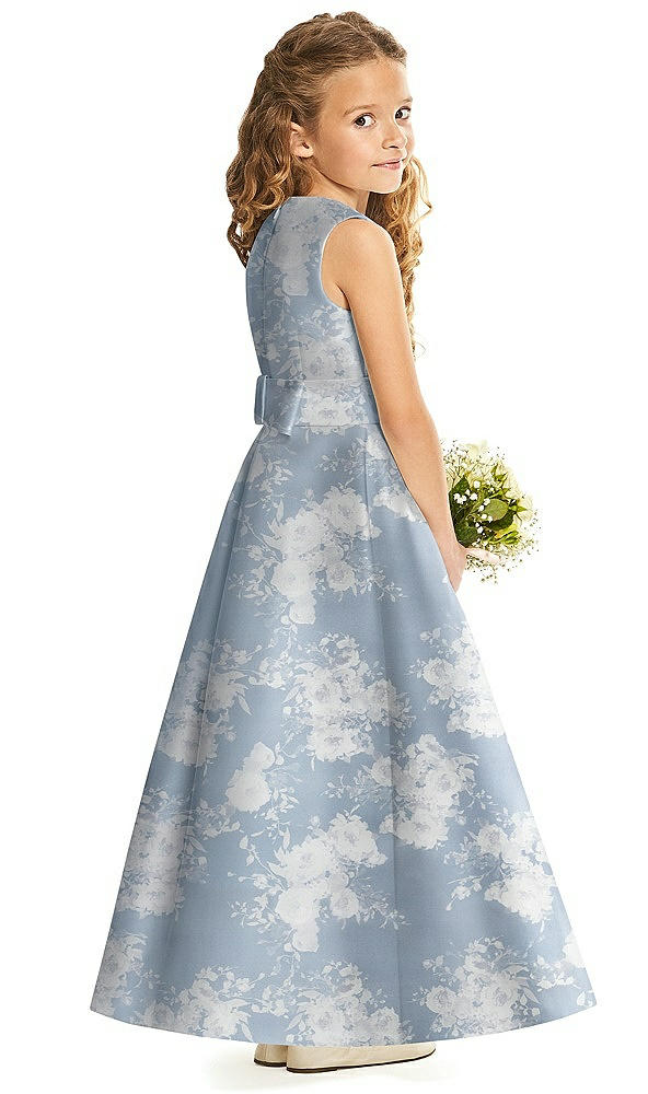 Back View - Porcelain Blue Seraphina Floral Flower Girl Dress FL4062FP