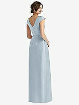 Rear View Thumbnail - Mist Cap Sleeve Pleated Skirt Dress with Pockets