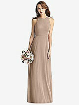 Front View Thumbnail - Topaz Sleeveless Halter Chiffon Maxi Dress