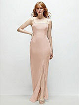 Front View Thumbnail - Cameo Tie-Back Cutout Trumpet Gown with Front Slit