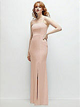 Rear View Thumbnail - Cameo Tie-Back Cutout Trumpet Gown with Front Slit