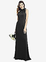 Alt View 1 Thumbnail - Black Bow-Neck Open-Back Trumpet Gown