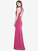 Front View Thumbnail - Tea Rose Bow-Neck Open-Back Trumpet Gown