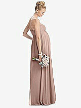 Rear View Thumbnail - Neu Nude Strapless Chiffon Shirred Skirt Maternity Dress