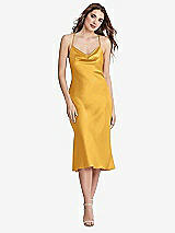 Front View Thumbnail - NYC Yellow Cowl-Neck Convertible Midi Slip Dress - Piper