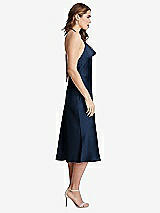 Side View Thumbnail - Midnight Navy Cowl-Neck Convertible Midi Slip Dress - Piper