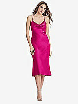 Front View Thumbnail - Think Pink Cowl-Neck Convertible Midi Slip Dress - Piper