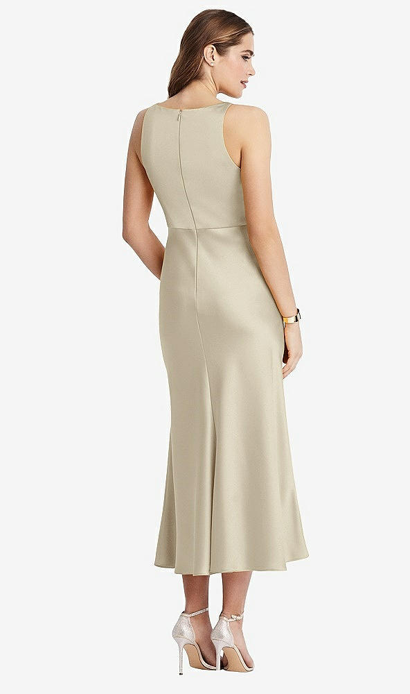 Back View - Champagne Cowl-Neck Midi Tank Dress - Esme