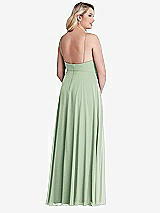 Alt View 2 Thumbnail - Celadon High Neck Chiffon Maxi Dress with Front Slit - Lela