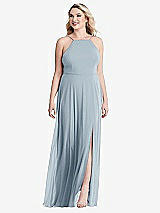 Alt View 1 Thumbnail - Mist High Neck Chiffon Maxi Dress with Front Slit - Lela