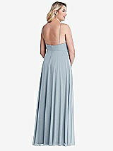 Alt View 2 Thumbnail - Mist High Neck Chiffon Maxi Dress with Front Slit - Lela