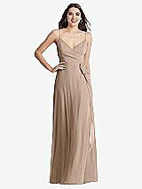 Front View Thumbnail - Topaz Chiffon Maxi Wrap Dress with Sash - Cora