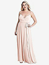 Alt View 1 Thumbnail - Blush Chiffon Maxi Wrap Dress with Sash - Cora