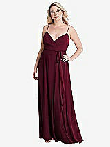 Alt View 1 Thumbnail - Cabernet Chiffon Maxi Wrap Dress with Sash - Cora