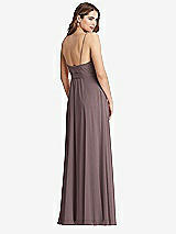 Rear View Thumbnail - French Truffle Chiffon Maxi Wrap Dress with Sash - Cora