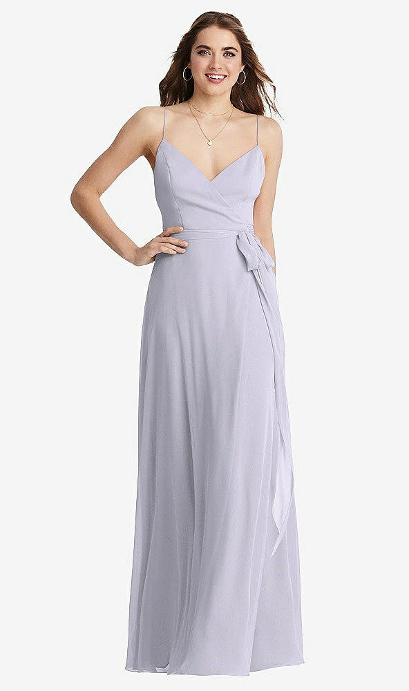 Front View - Silver Dove Chiffon Maxi Wrap Dress with Sash - Cora