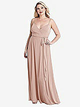 Alt View 1 Thumbnail - Toasted Sugar Chiffon Maxi Wrap Dress with Sash - Cora