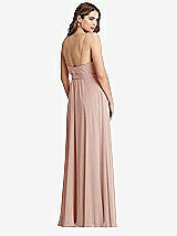 Rear View Thumbnail - Toasted Sugar Chiffon Maxi Wrap Dress with Sash - Cora