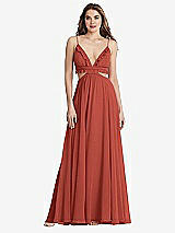 Front View Thumbnail - Amber Sunset Ruffled Chiffon Cutout Maxi Dress - Jessie