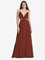 Front View Thumbnail - Auburn Moon Ruffled Chiffon Cutout Maxi Dress - Jessie