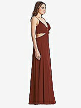 Side View Thumbnail - Auburn Moon Ruffled Chiffon Cutout Maxi Dress - Jessie