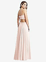 Rear View Thumbnail - Blush Ruffled Chiffon Cutout Maxi Dress - Jessie