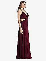 Side View Thumbnail - Cabernet Ruffled Chiffon Cutout Maxi Dress - Jessie