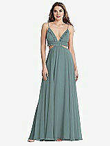 Front View Thumbnail - Icelandic Ruffled Chiffon Cutout Maxi Dress - Jessie