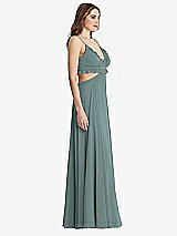 Side View Thumbnail - Icelandic Ruffled Chiffon Cutout Maxi Dress - Jessie