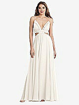 Front View Thumbnail - Ivory Ruffled Chiffon Cutout Maxi Dress - Jessie