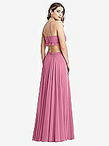 Rear View Thumbnail - Orchid Pink Ruffled Chiffon Cutout Maxi Dress - Jessie