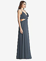 Side View Thumbnail - Silverstone Ruffled Chiffon Cutout Maxi Dress - Jessie