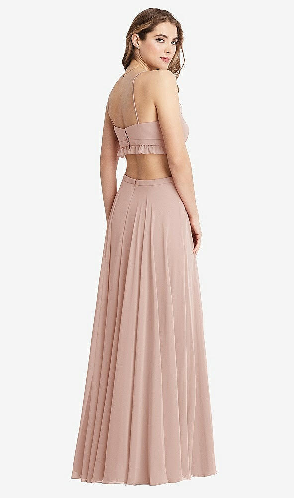 Back View - Toasted Sugar Ruffled Chiffon Cutout Maxi Dress - Jessie