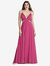 Front View Thumbnail - Tea Rose Ruffled Chiffon Cutout Maxi Dress - Jessie