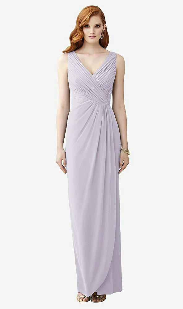 Front View - Moondance Sleeveless Draped Faux Wrap Maxi Dress - Dahlia