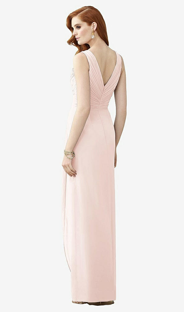 Back View - Blush Sleeveless Draped Faux Wrap Maxi Dress - Dahlia