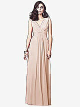 Front View Thumbnail - Cameo Draped V-Neck Shirred Chiffon Maxi Dress