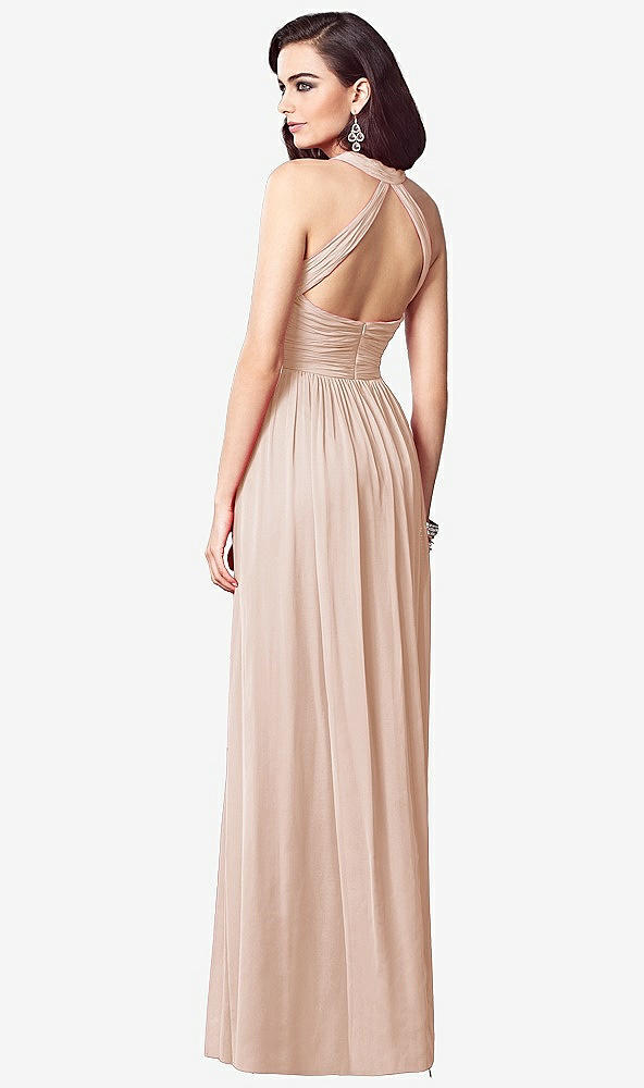 Back View - Cameo Ruched Halter Open-Back Maxi Dress - Jada