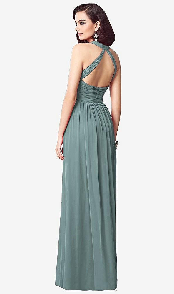 Back View - Icelandic Ruched Halter Open-Back Maxi Dress - Jada