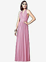 Front View Thumbnail - Powder Pink Ruched Halter Open-Back Maxi Dress - Jada