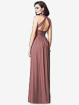 Rear View Thumbnail - Rosewood Ruched Halter Open-Back Maxi Dress - Jada