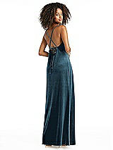 Alt View 2 Thumbnail - Dutch Blue Cowl-Neck Convertible Velvet Maxi Slip Dress - Sloan