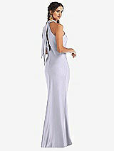 Alt View 1 Thumbnail - Silver Dove Draped Twist Halter Tie-Back Trumpet Gown