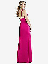 Rear View Thumbnail - Think Pink Twist Strap Maxi Slip Dress with Front Slit - Neve