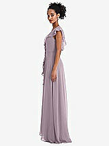 Side View Thumbnail - Lilac Dusk Ruffle-Trimmed V-Back Chiffon Maxi Dress