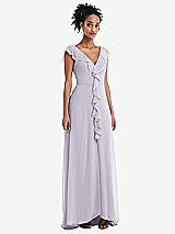 Front View Thumbnail - Moondance Ruffle-Trimmed V-Back Chiffon Maxi Dress